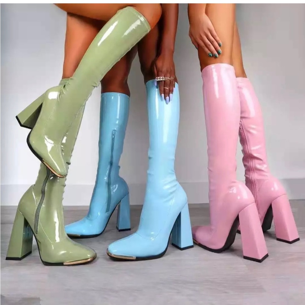 Mint green boots